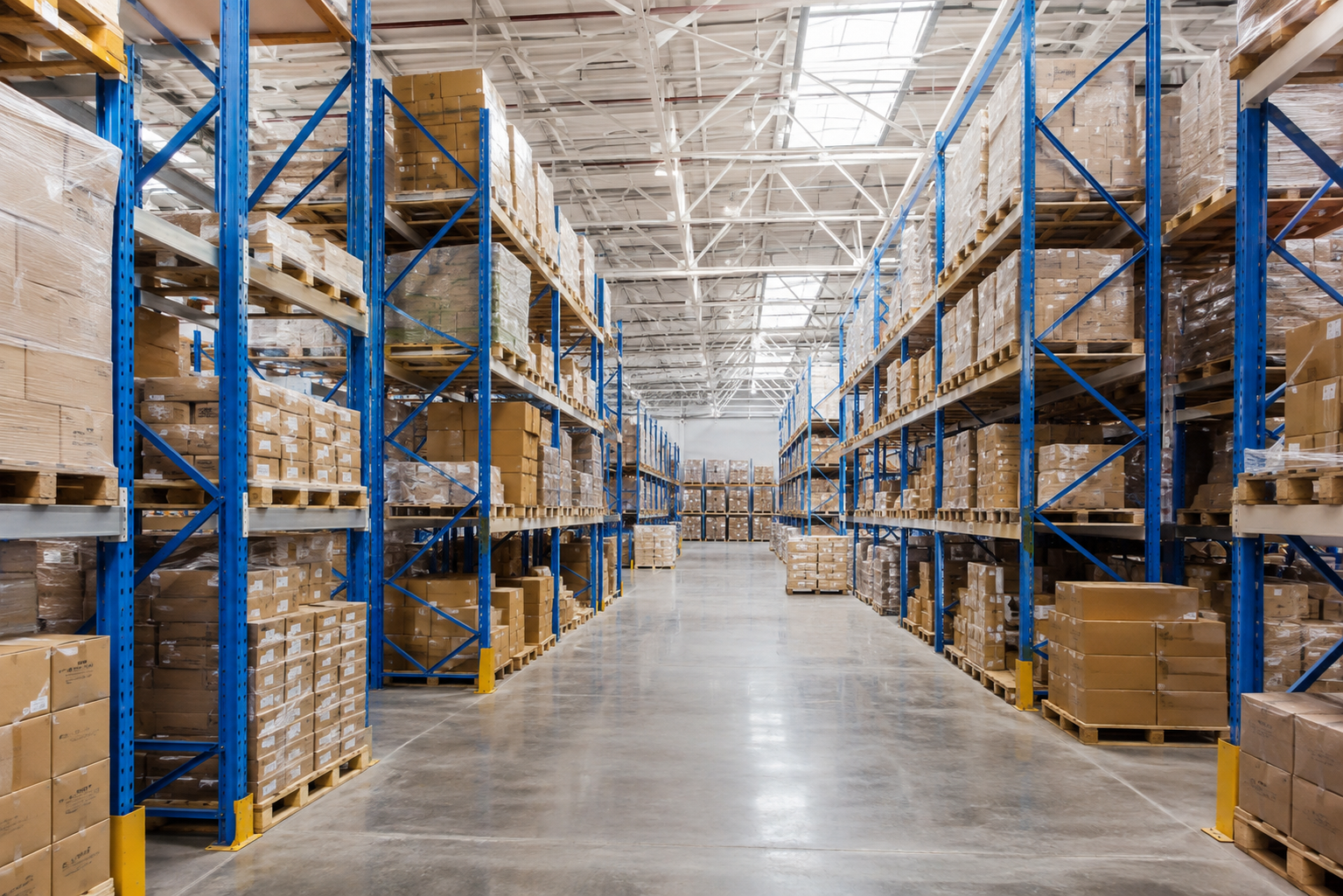 Illustrative organized logistics warehouse